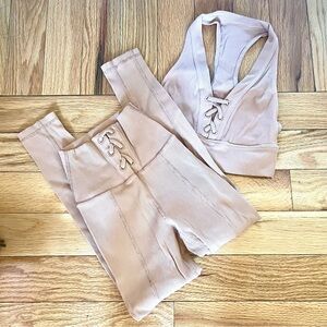 Aerie Beige Workout Set